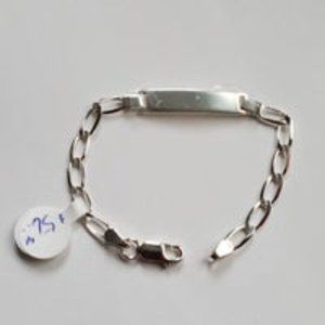 Real .925 Sterling Silver Kids ID Bracelet